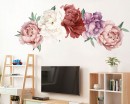 Set of 5 Self Adhesive Peony Floral Wall Decals